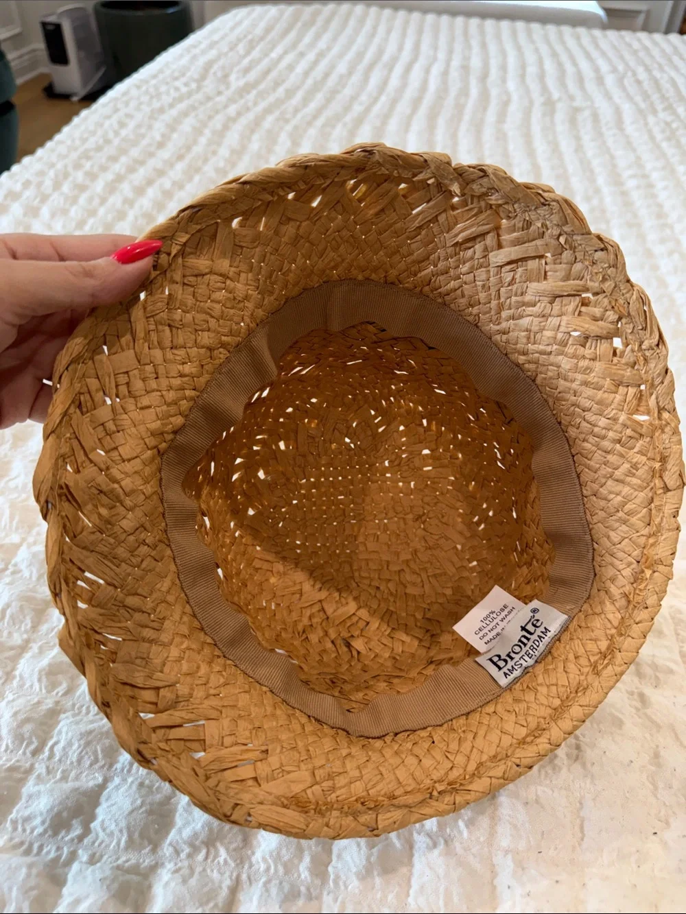 Bronte Amsterdam Woven Straw Hat in Natural Tan